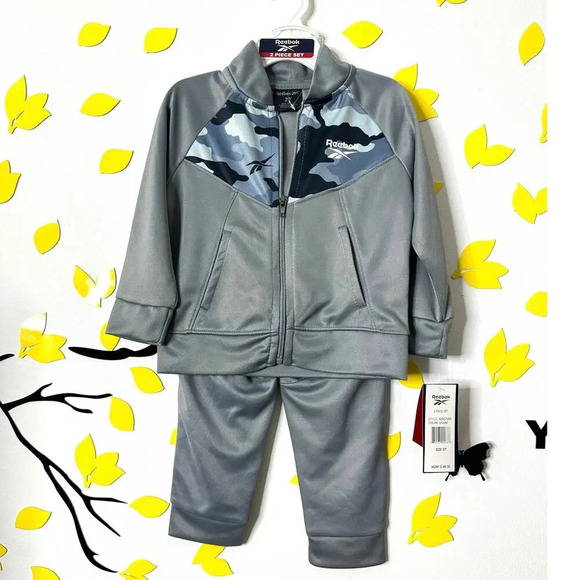 Reebok NWT Boys 2‎ Piece Grey Full Zip Track Jacket & Jogger Pants Set Size 2T - Picture 12 of 13